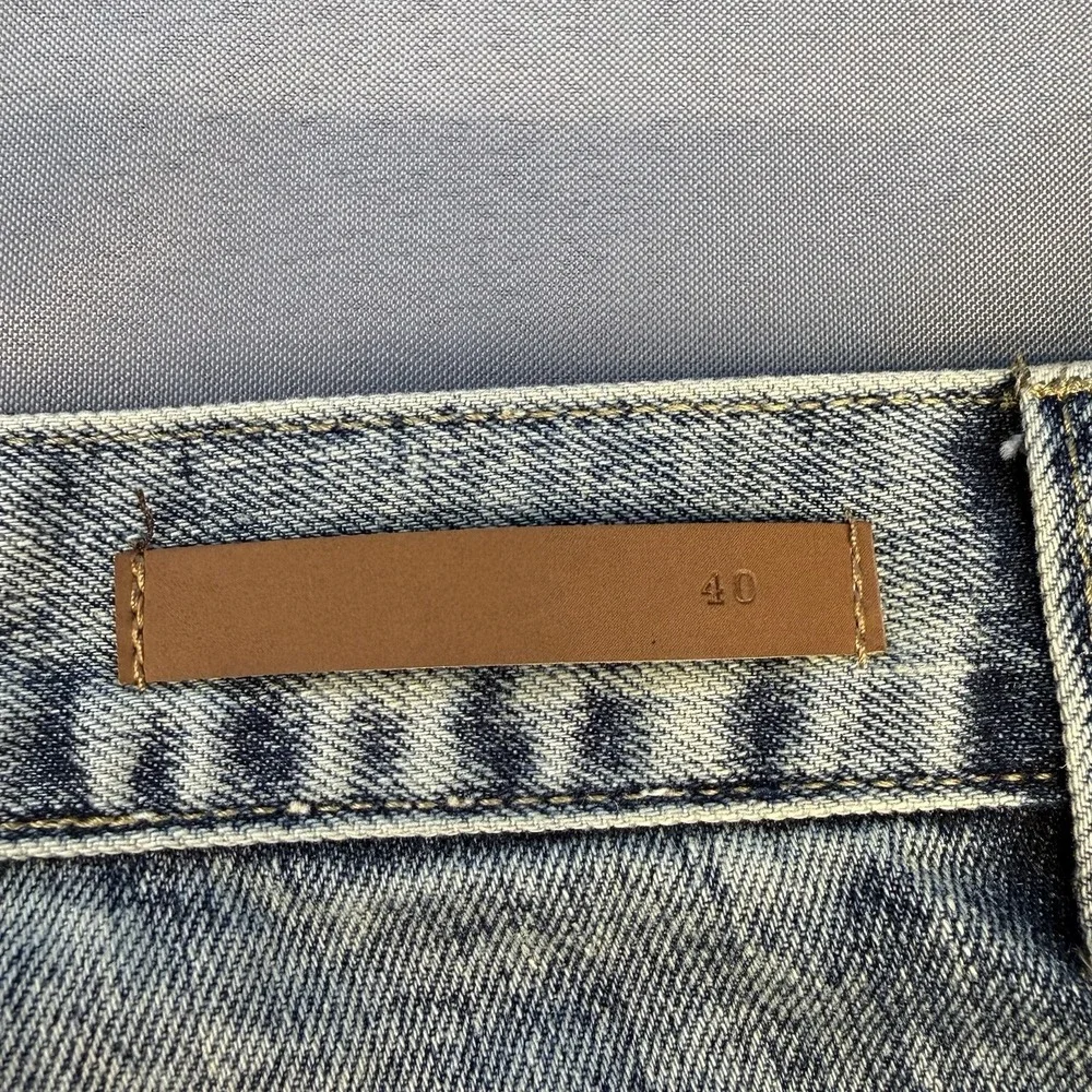 Finest‎ Thread Luxury Goods Mens Acid Wash Jean Shorts Size 40 Army Patches